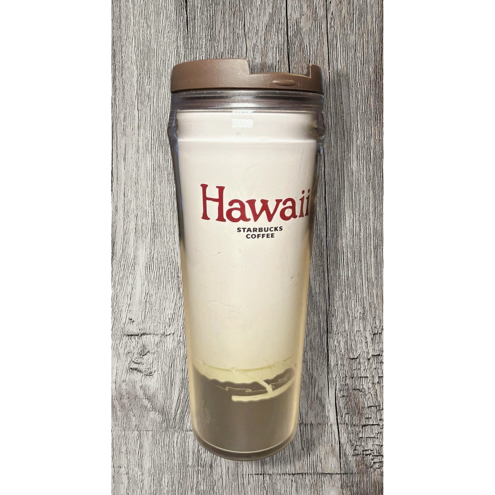 Starbucks Hawaii Clear & Chocolate Brown Travel Mug 12oz / 35L